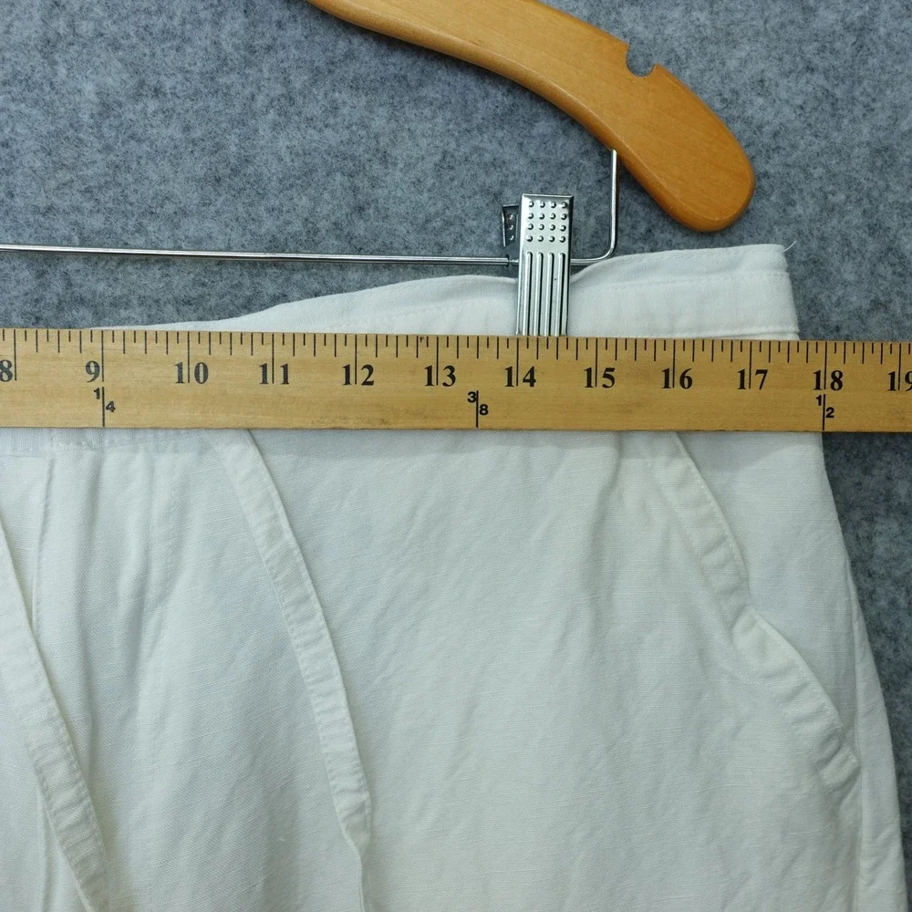 Cubavera Linen Pants Mens LARGE White Beach Summer Drawstring Trousers 35x33